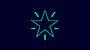 Grafisches Symbol für Innovationsgeist: ein weißer Stern auf blauem Grund akzentuiert mit grünen Linien. 