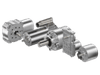 Assortment of silver industrial motors and gearboxes extra-low-voltage-motors-gearboxes