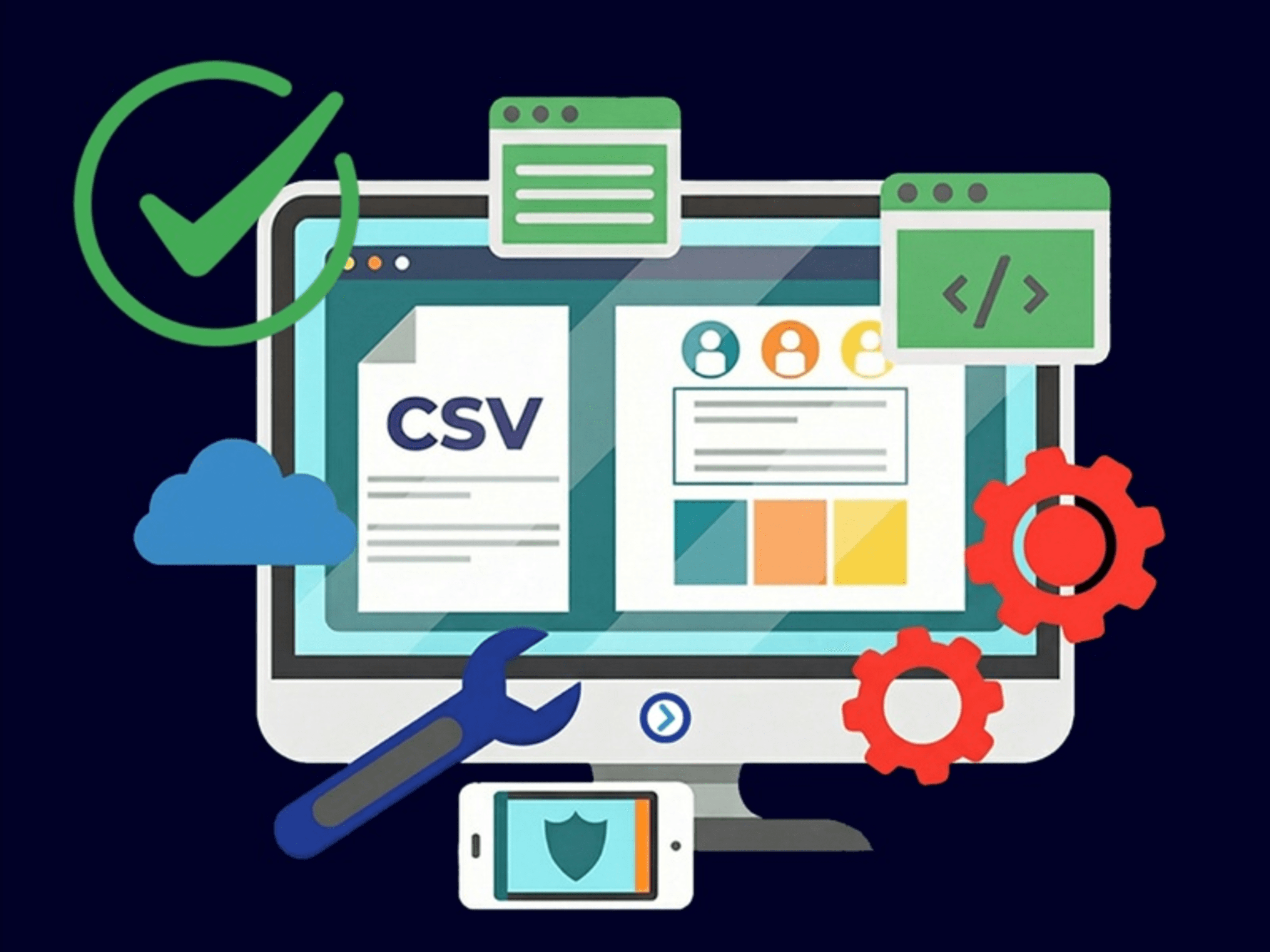 Illustrasjon av CSV-databehandling