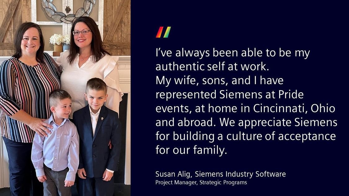 Susan Alig - pride month quote about working at Siemens
