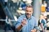 man with smartphone