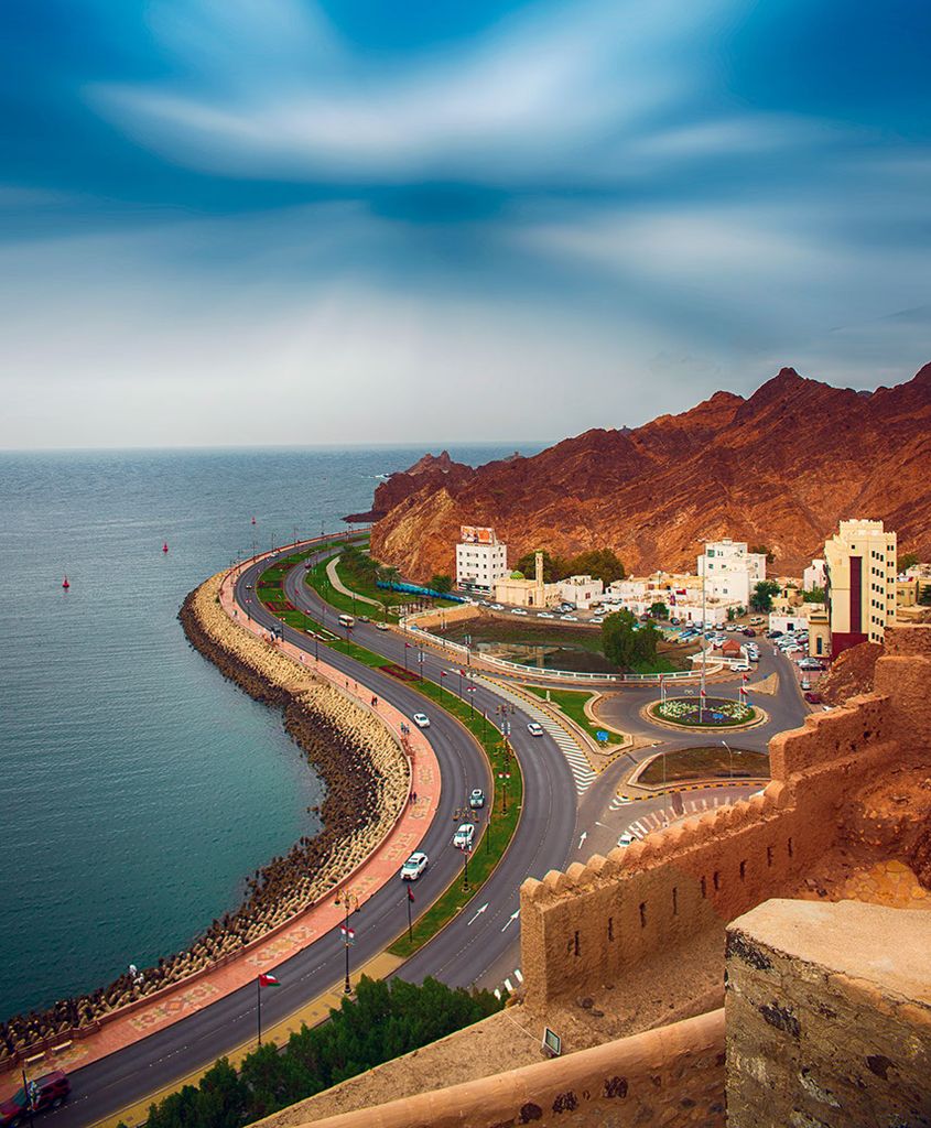 Landscape of Mutrah Corniche in Muscat, Oman