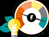 Energy efficiency diagram with lightbulb Energy efficiency diagram with lightbulb
