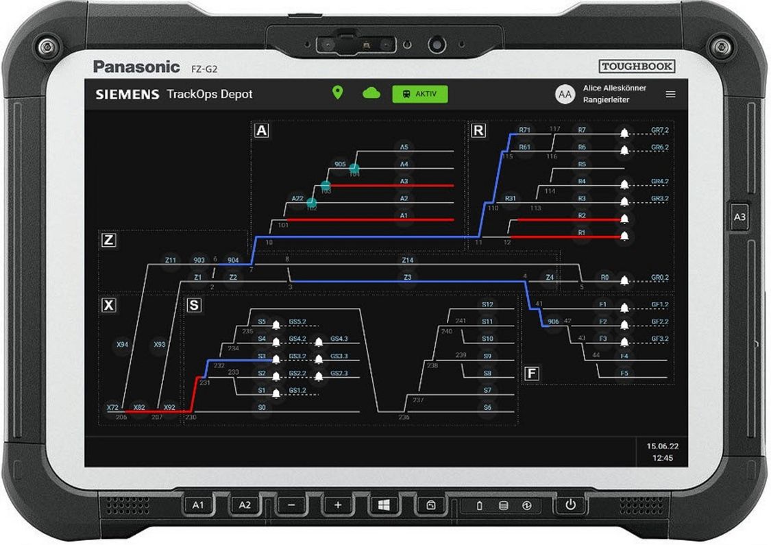 Panasonic Tablet mit Siemens Depotverwaltungssoftware