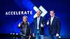 Nvidias vd och grundare Jensen Huang, Siemens AG:s vd och koncernchef Roland Busch och BMW Productions styrelseledamot Milan Nedeljkovic då Siemens den 29 juni tillkännagav sin öppna digitala affärsplattform, Siemens Xcelerator. 