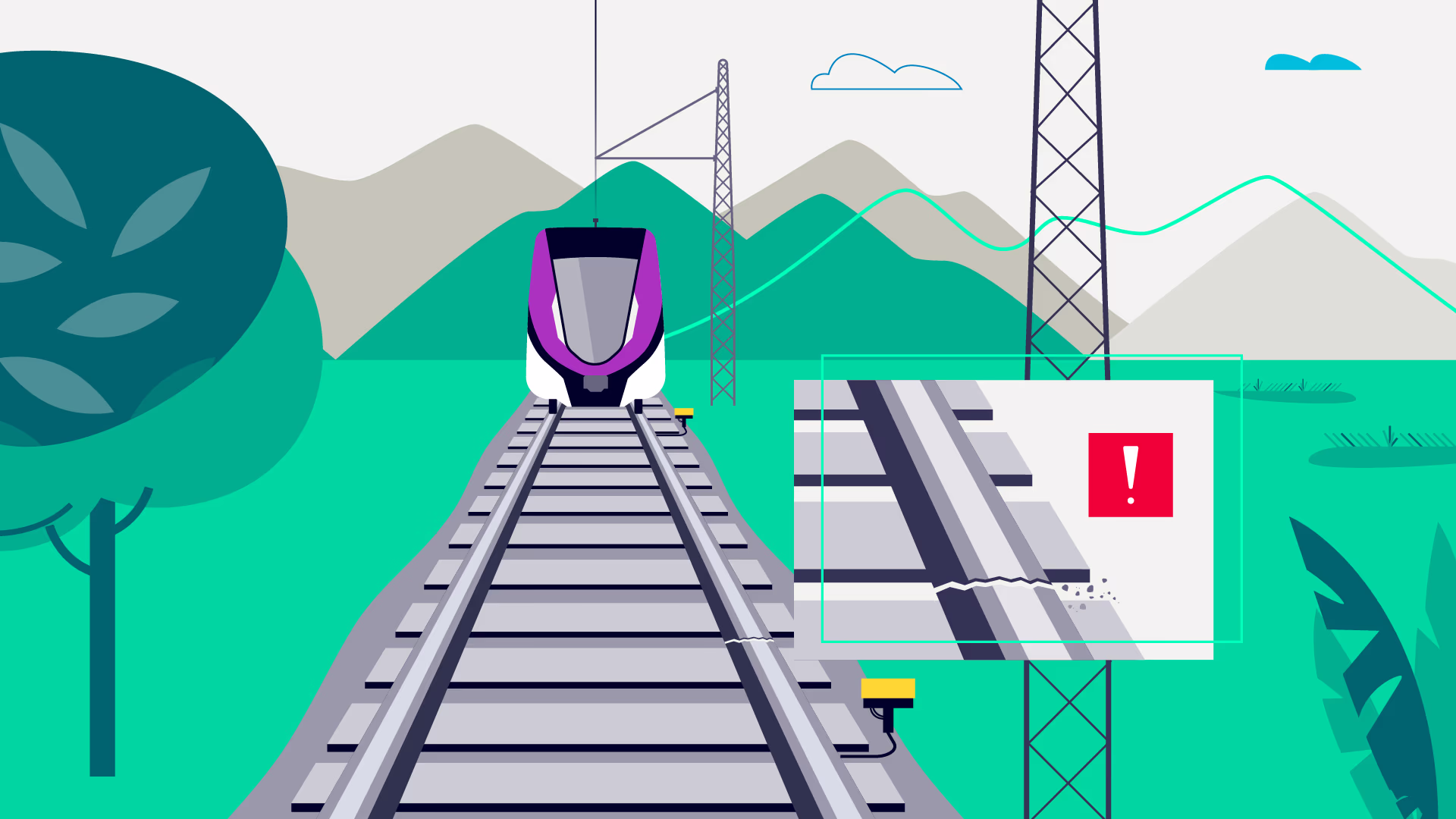 Graphic of signaling trackside element. Siemens Mobility RailXplore APM