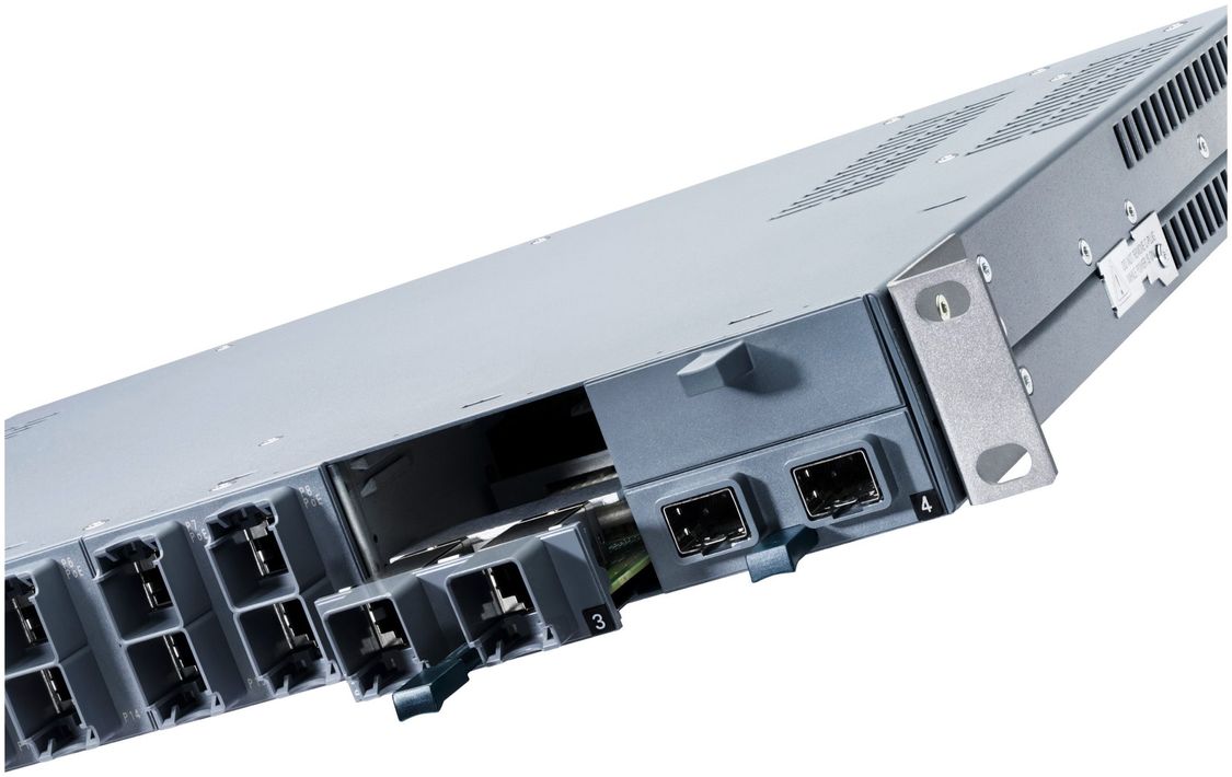 Detailed view of a SCALANCE X-300 switch 