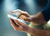 Man holding smartphone