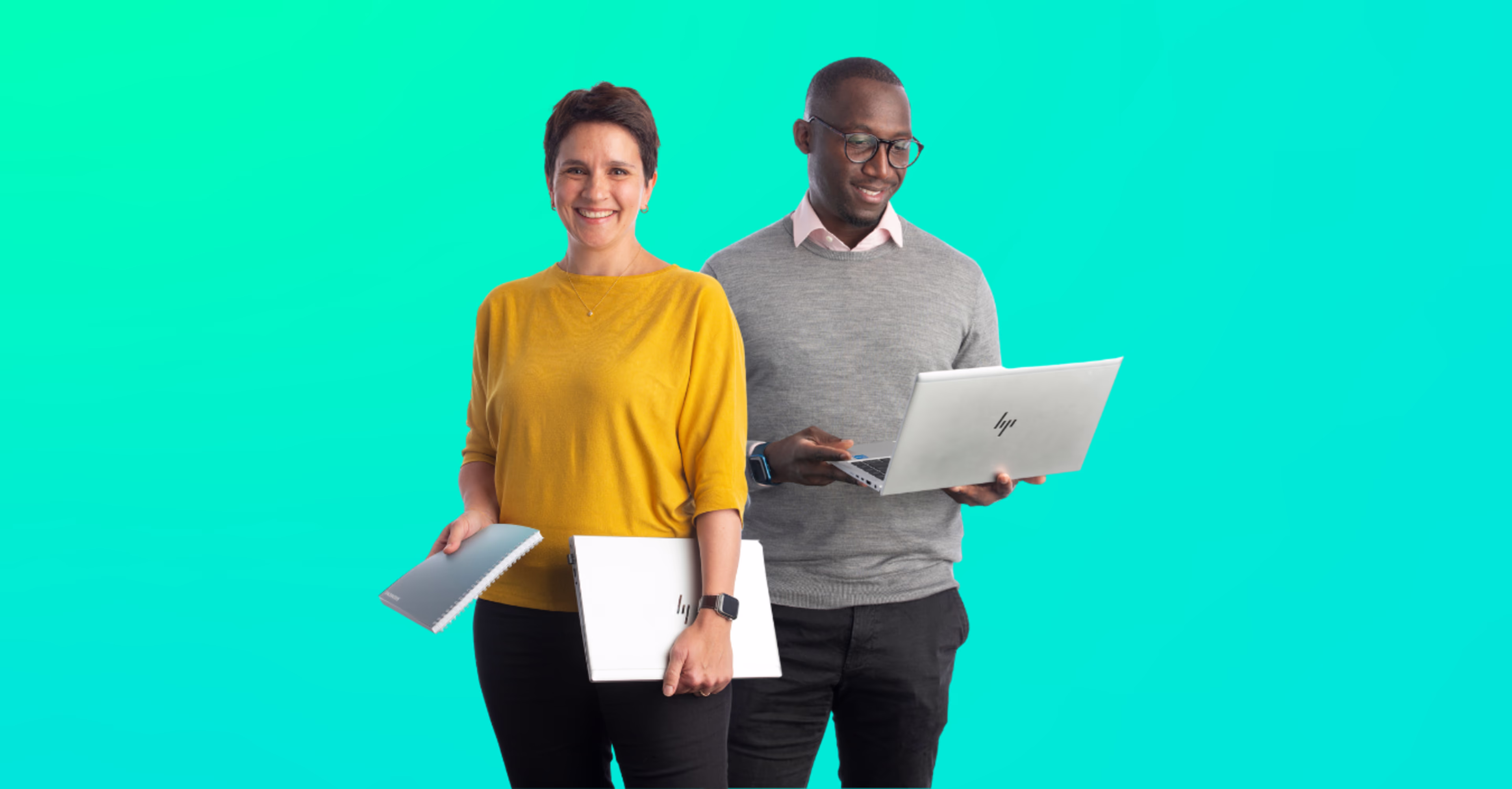 Two people, one with laptop Siemens Mobility Jobs