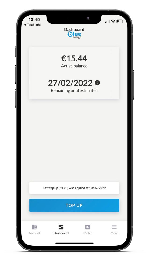 Home screen - Managed Credit interface 