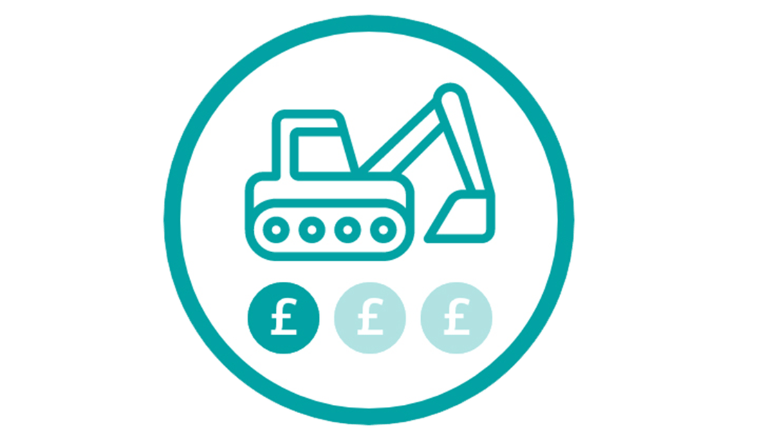 Hire purchase icon of an excavator 