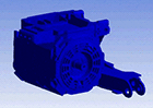 Displacement of traction motor due to accelerations of wheel-to-rail contact