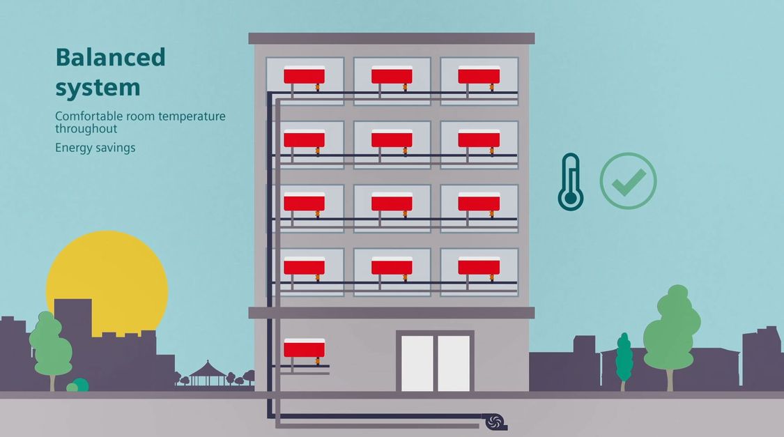 Building graphic illustrating balanced control