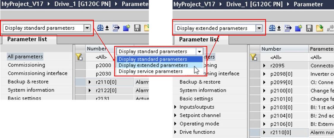 Teknisk support tipsar  Startdrive: varför visas inte alla parametrar i Parameter view? 