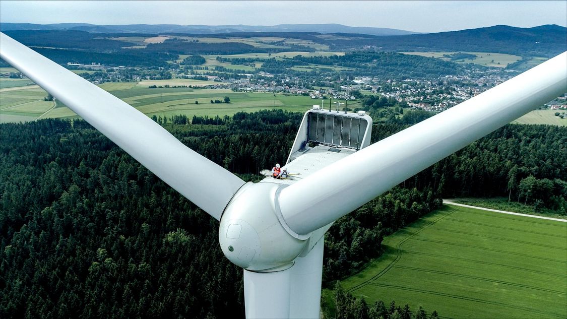 Windrad eines Windkraftwerks