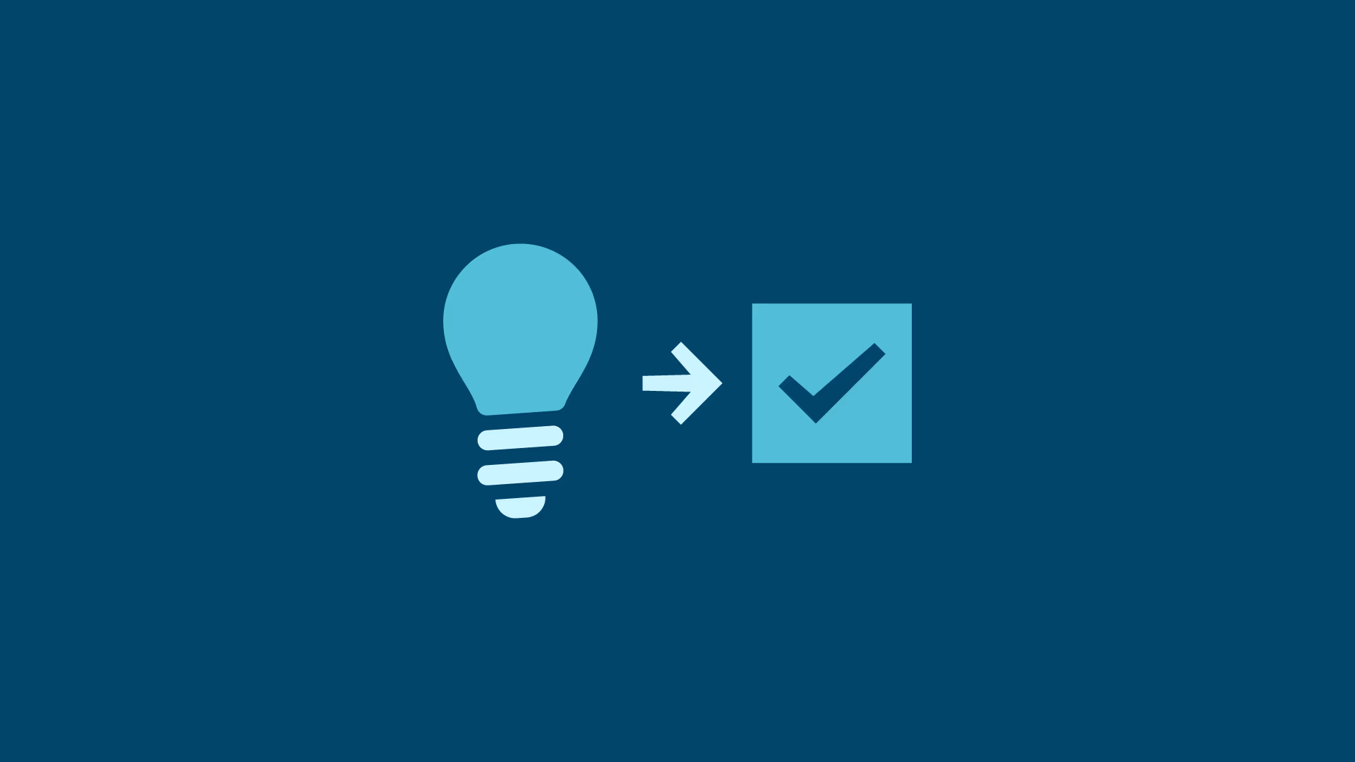 Light bulb, right arrow, check symbol