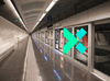 Modern subway station with sleek train and teal X logo on door Smart Rail & Metro Systems: Automation & Compliance for Safer Journeys