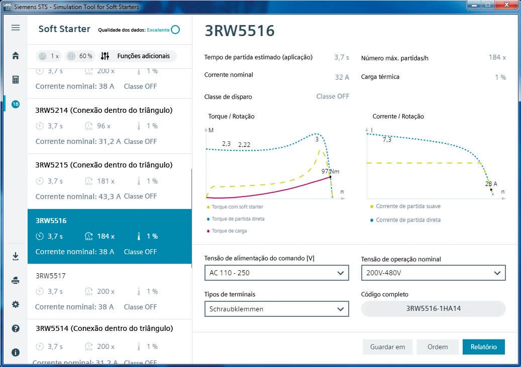 Simulation Tool for Soft Starters STS Siemens SE