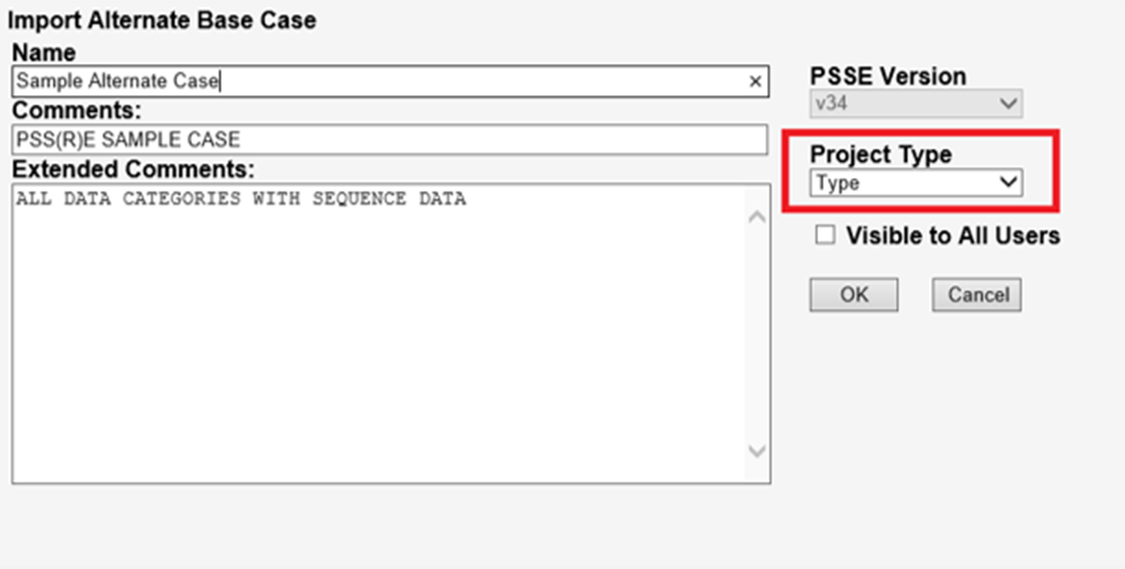 PSS®MOD 11.2 new ability to associate an alternate base case with a project type to restrict access with user roles