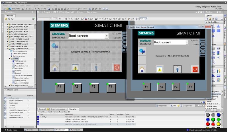 WinCC bietet einen integrierten Runtime-Simulator