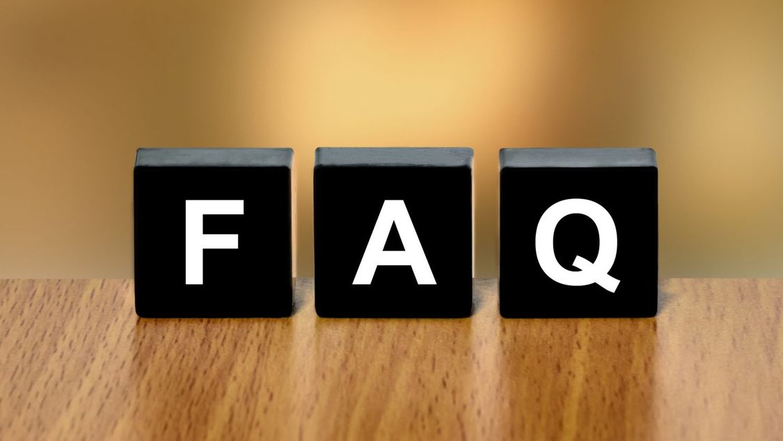 letter blocks spelling FAQ