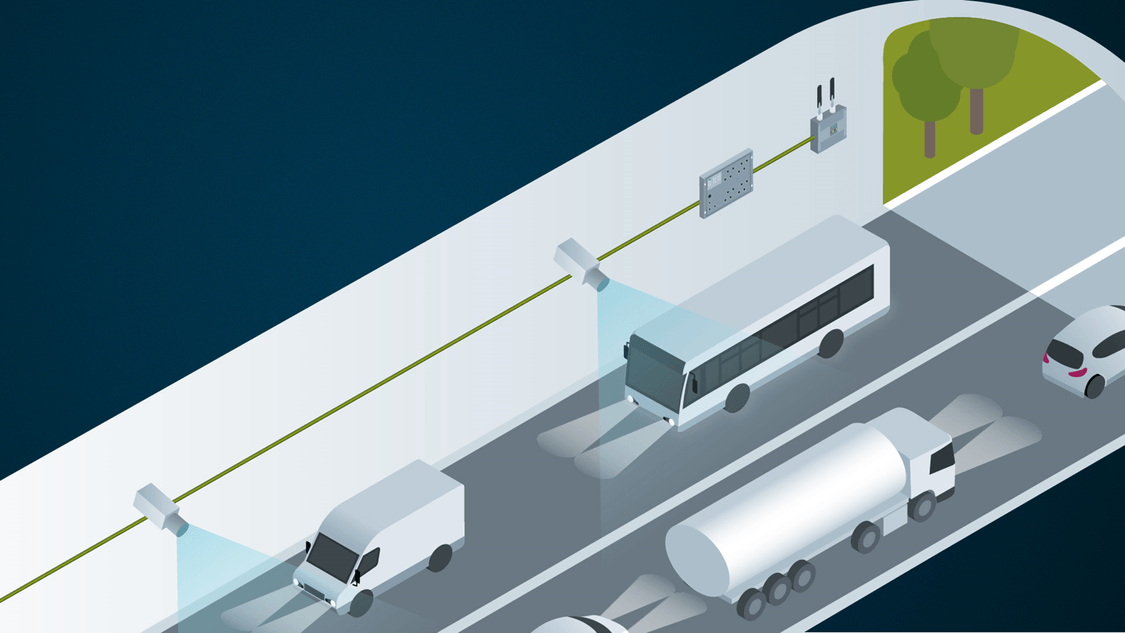 Nákladní vozidla v tunelu kontrolována systémem PoE komunikací v průmyslové dopravě