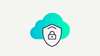 Icon with a petrol cloud and security icon 