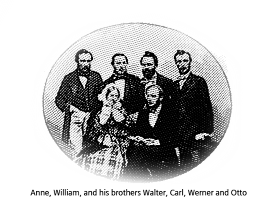 Wilhelm married a Scot, Anne Gordon and on the day of his engagement he took British citizenship and changed his name from Carl Wilhelm to Charles William Siemens.