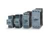 Four SIRIUS 3RV2 motor starter protectors/circuit breakers aligned after size