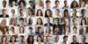Many happy diverse ethnicity different young and old people group headshots in collage mosaic collection.