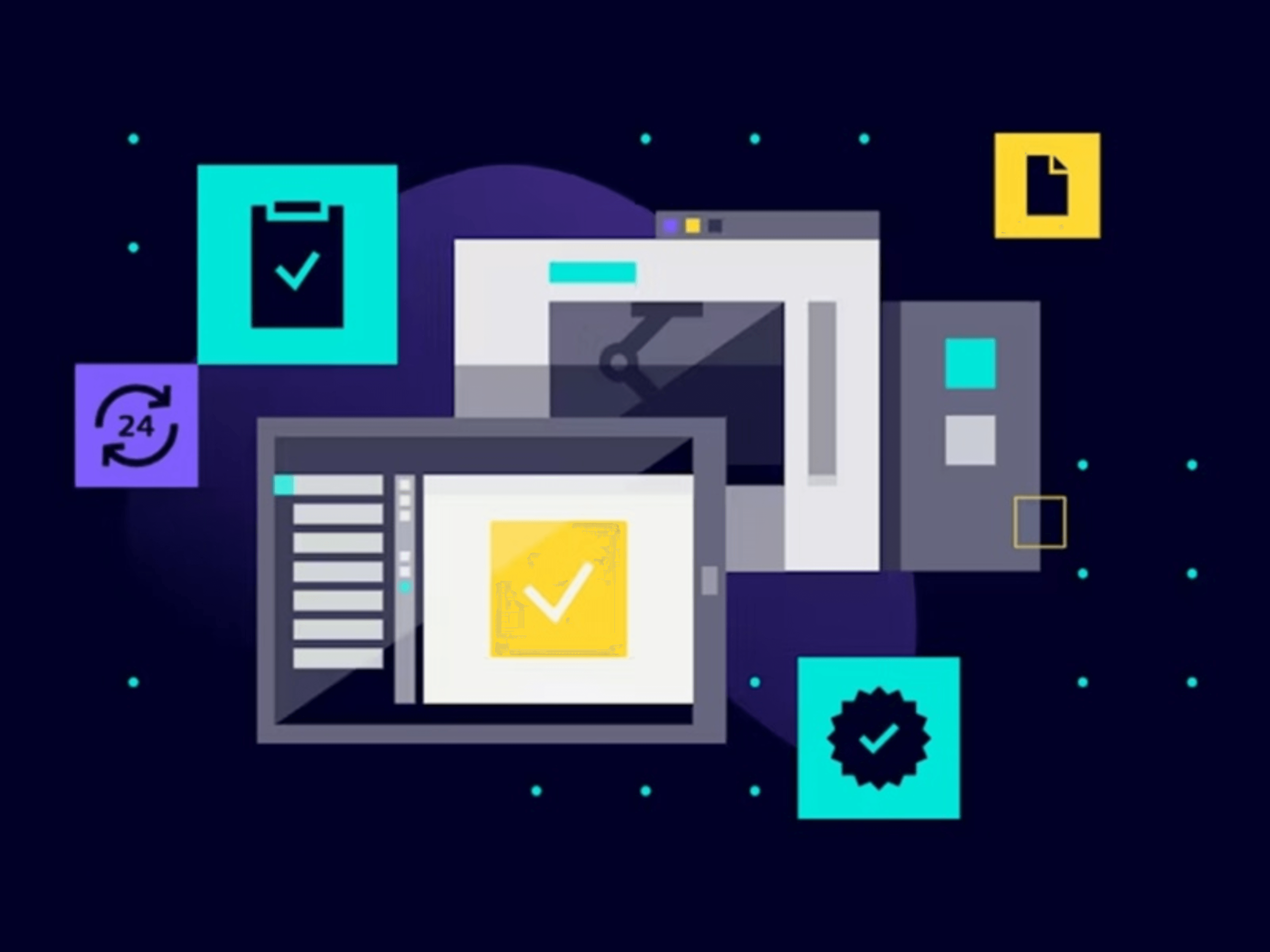 Illustration of digital workspace elements