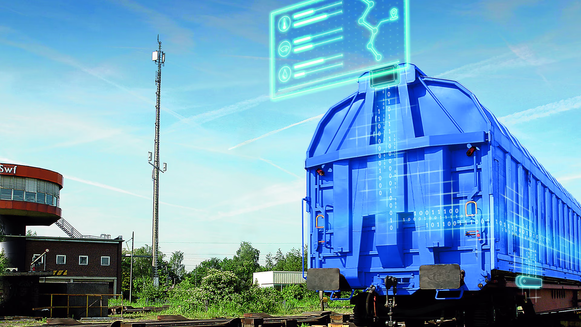 Güterwagen mit Telematiksysteme Siemens Mobility Telematiksystem