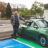 Chris Foxall with hydrogen powered Rasa car