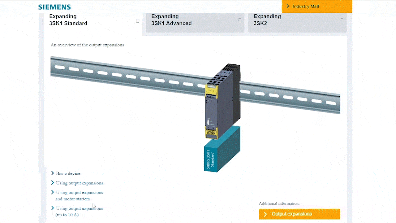 Relés de segurança Siemens em 3D - Funcionamento