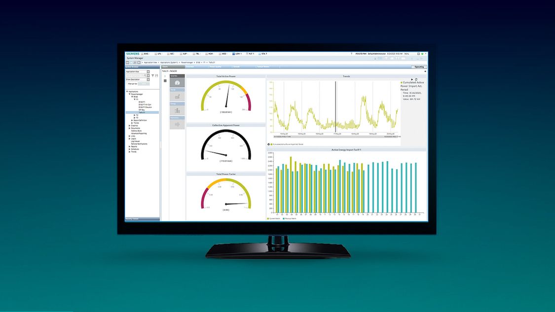 Analyze and visualize important KPIs with SENTRON powermanager 