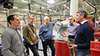 Håkan Marke, programmeringsgruppchef på Automationsteknik, Dag Bauer, produktchef för servosystem och -motorer på Siemens, Tomas Lundberg, projektledare på Spaljisten, Henrik Fredman, projektledare på Automationsteknik, och Stefan Juric, kundansvarig på Siemens. 