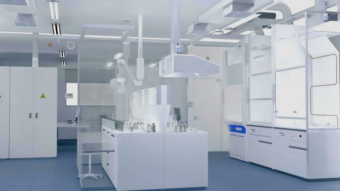 Desigo Room Automation, Raumdruck- und Abzugsregelung, Laboratorium, Produktion und Laboratorien 