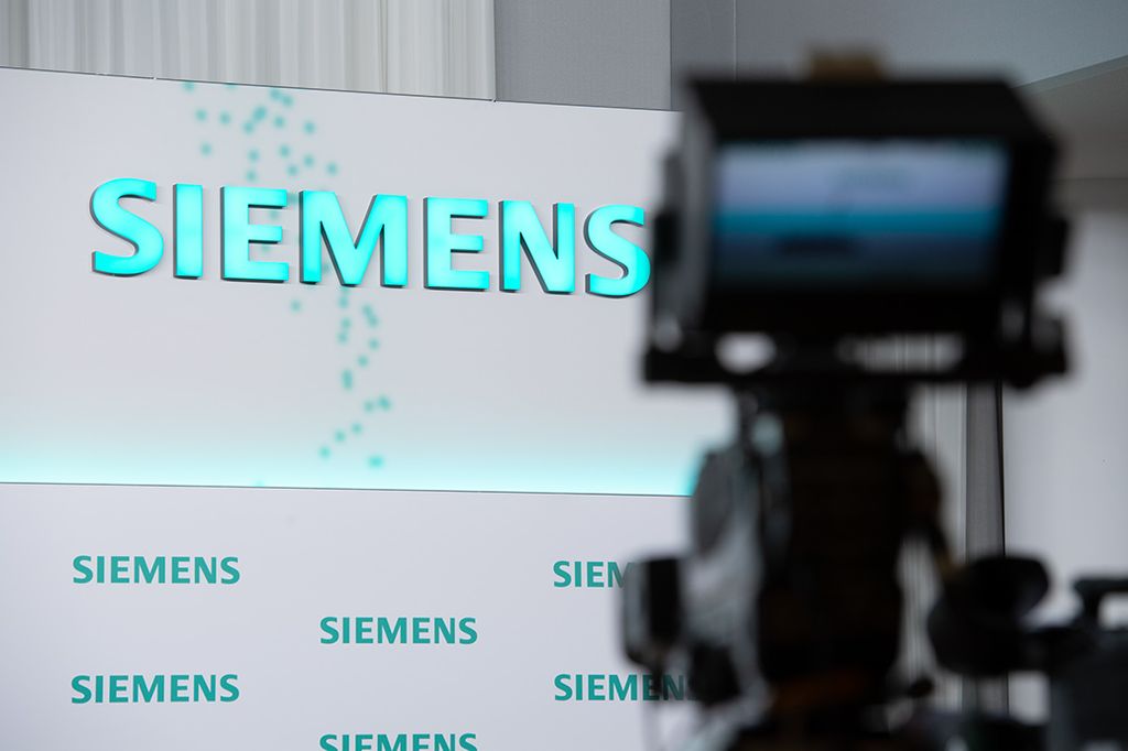 All set at the Headquarters for the start of the Annual Press Conference of Siemens AG on November 12, 2020.