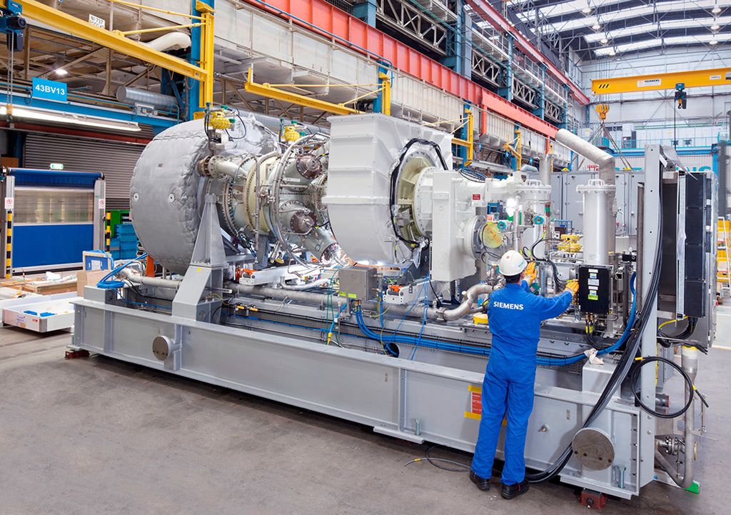 The picture shows the SGT-400 gas turbine