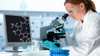 lady with microscope in labroratory